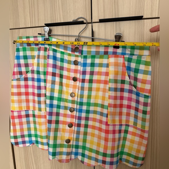 Smak Parlour Rainbow Gingham Mini Skirt NWOT - Picture 5 of 6